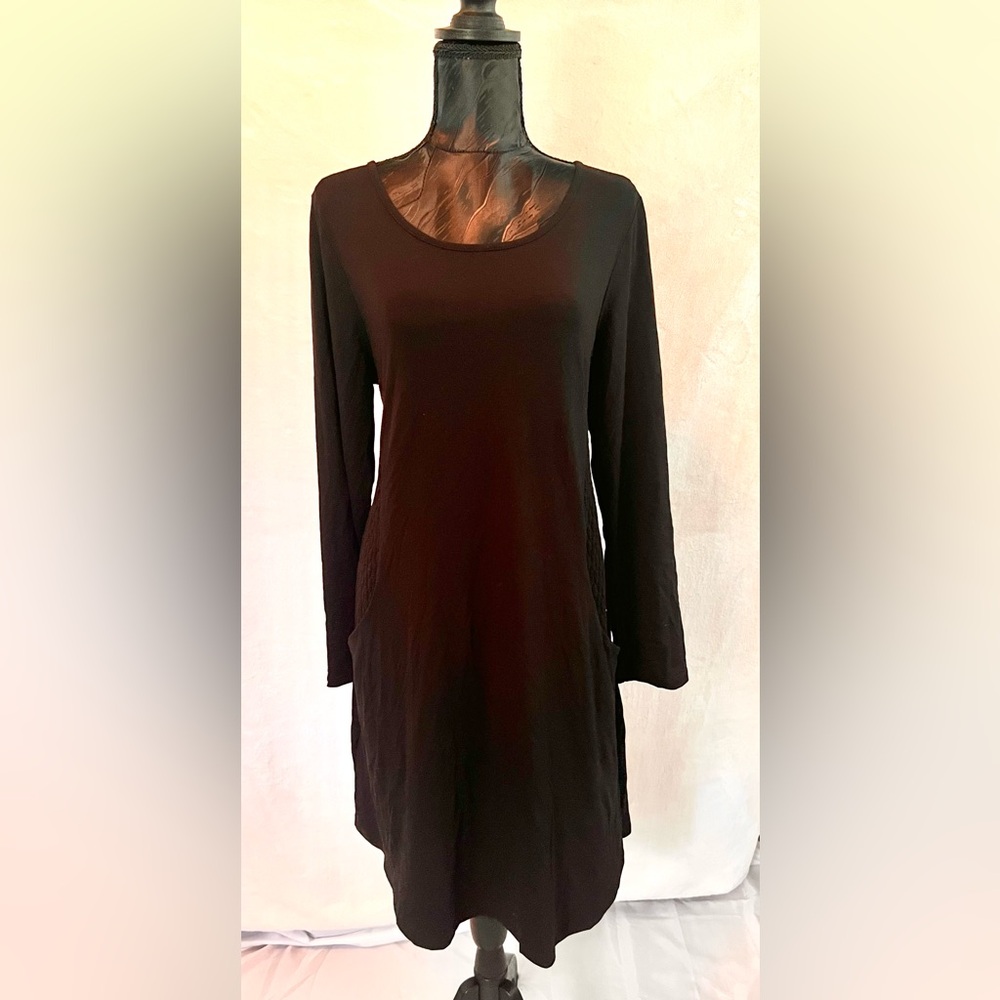Soft Casual Black Long Sleeve Dress